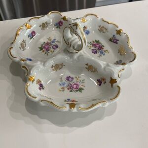 Vintage R Reichenbach  Fine China 3 Divided Serving Dish From German Republic